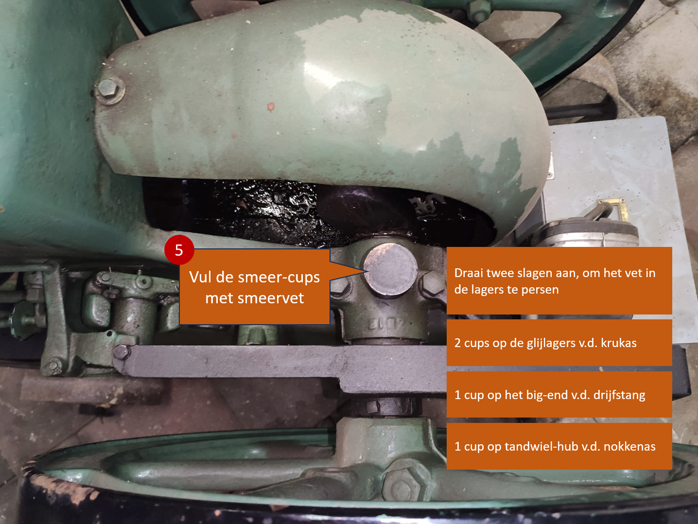 5. Vul de cups met smeervet.