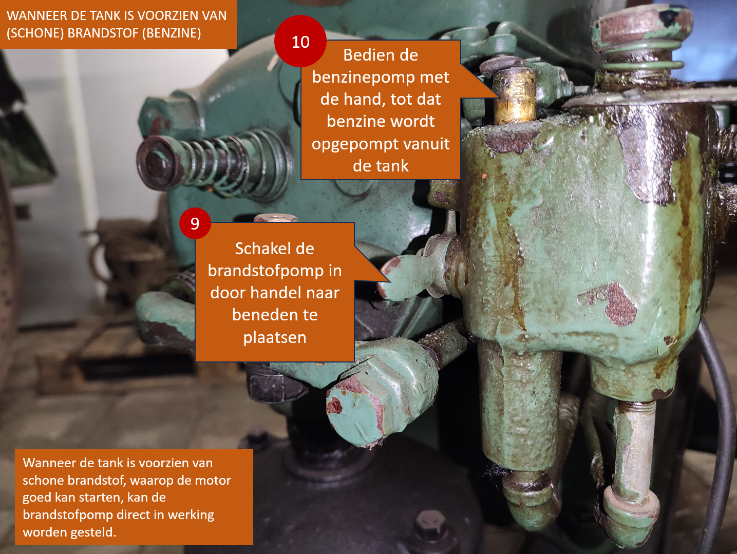 9. 10. Brandstofpomp inschakelen